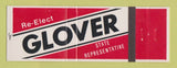 Matchbook Cover - Glover for State Representative Election