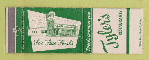 Matchbook Cover - Tyler's Restaurants Miami Coral Gables FL