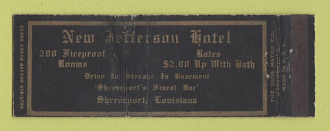 Matchbook Cover - New Jefferson Hotel Shreveport LA WEAR