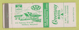 Matchbook Cover - Greenway Motel Salisbury MD
