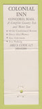 Matchbook Cover - Colonial Inn Concord MA Full Length