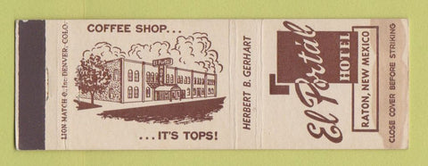 Matchbook Cover - El Portal Hotel Raton NM WEAR