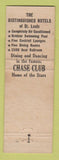 Matchbook Cover - Chase Park Plaza Hotels St Louis MO