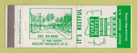 Matchbook Cover - Cobb's Motel Rocky Mount NC