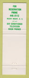 Matchbook Cover - Cobb's Motel Rocky Mount NC