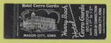 Matchbook Cover - Hotel Cerro Gordo Mason City IA