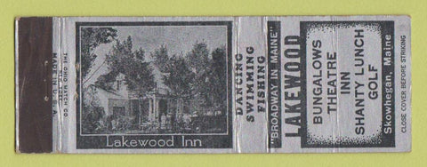 Matchbook Cover - Lakewood Bungalows Theatre Skowhegan ME
