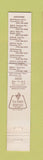 Matchbook Cover - The Outlet Clothes Commerce Glendale Anaheim CA 10 Strike