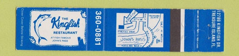 Matchbook Cover - Kingfish Restaurant Treasure Island FL 12 Strike