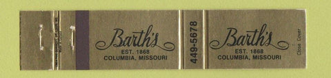 Matchbook Cover - Barth's Columbia MO Men's Clothes 12 Strike