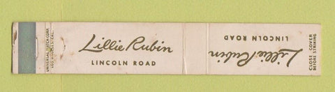 Matchbook Cover - Lillie Rubin Women's Clothes WEAR 10 Strike