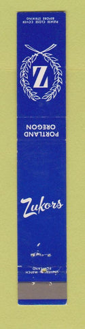 Matchbook Cover - Zukors Portland OR Women's Clothes 10 Strike