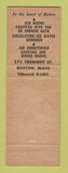 Matchbook Cover - Bradford Hotel Boston MA