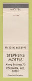 Matchbook Cover - Stephens Motels Columbia MO