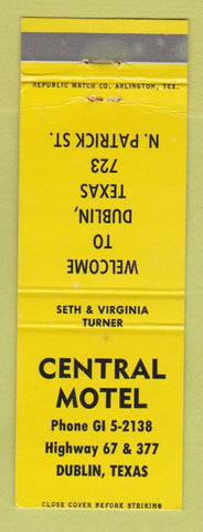 Matchbook Cover - Central Motel Dublin TX
