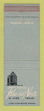 Matchbook Cover - Hotel Paso Del Norte El Paso TX