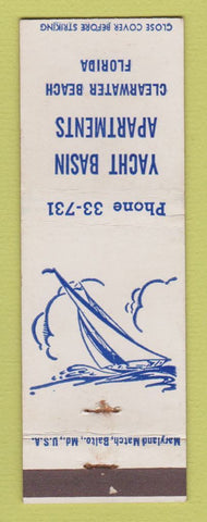 Matchbook Cover - Yacht Basin Apartments Clearwater Beach FL