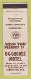 Matchbook Cover - Ok Chobee Motel Clewiston FL