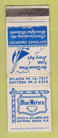 Matchbook Cover - Blue Waters by the Sea Daytona Beach FL WORN