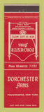 Matchbook Cover - Dorchester Arms Poughkeepsie NY
