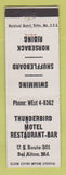 Matchbook Cover - Thunderbird Motel Restaurant Bar Bel Alton MD