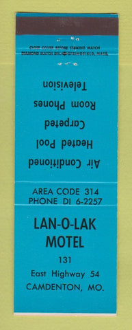 Matchbook Cover - Lan O Lak Motel Camdenton MO