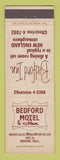 Matchbook Cover - Bedford Motel Inn Bedford MA WEAR