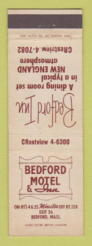 Matchbook Cover - Bedford Motel Inn Bedford MA WEAR