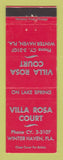 Matchbook Cover - Villa Rosa Court Winter Haven FL