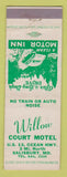 Matchbook Cover - Willow Court Motel Salisbury MD