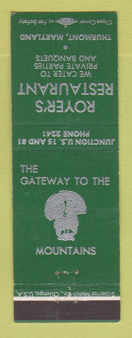 Matchbook Cover - Royer's Restaurant Thurmont MD