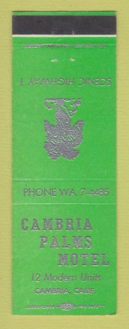 Matchbook Cover - Cambria Palms Motel Cambria CA