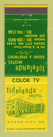 Matchbook Cover - Tidelands Motel Ocean City MD