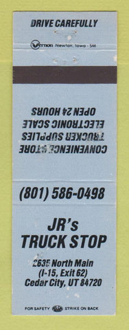 Matchbook Cover - Jr's Truck Stop Cedar City UT WEAR