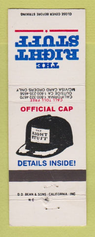 Matchbook Cover - The Right Stuff Hat Offer