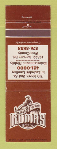 Matchbook Cover - Roma's Ribs St Louis MO WEAR