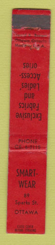 Matchbook Cover - Smart Wear Clothes Ottawa ON WORN 10 Strike