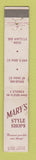Matchbook Cover - Mary's Style Shop Clothes Cleveland OH WEAR 10 Strike