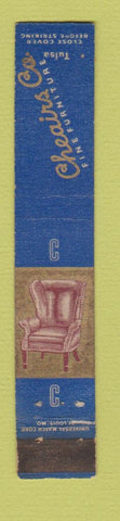 Matchbook Cover - Cheairs Furniture  Tulsa OK WEAR 10 Strike