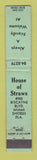 Matchbook Cover - House of Straws Miami Shores FL WEAR 10 Strike