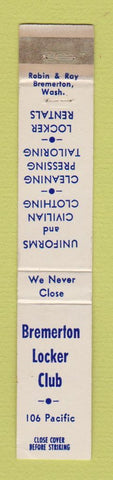 Matchbook Cover - Bremerton Locker Club WA Military Uniforms WORN 10 Strike