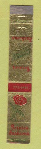 Matchbook Cover - Bernie's Fashions Clothes  Portland ME 10 Strike