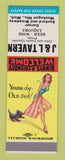 Matchbook Cover - J&L Tavern Muskegon Heights MI pinup SAMPLE