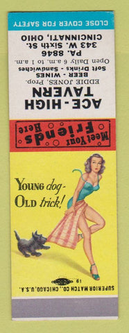 Matchbook Cover - Ace High Tavern Cincinnati OH pinup SAMPLE