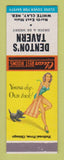 Matchbook Cover - Denton's Tavern White Clay NE pinup SAMPLE