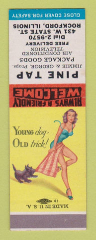 Matchbook Cover - Pine Tap Rockford IL pinup SAMPLE