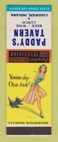 Matchbook Cover - Paddy's Tavern Ligonier IN pinup SAMPLE