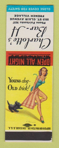 Matchbook Cover - Charlotte's Bar H Fairview Heights IL pinup SAMPLE