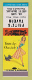 Matchbook Cover - Fritz's Tavern Cleveland OH pinup SAMPLE