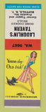 Matchbook Cover - Laughlin's Tavern Buffalo NY pinup SAMPLE